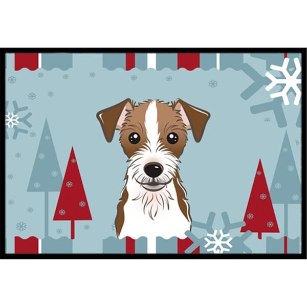 Carolines Treasures Winter Holiday Jack Russell Terrier Indoor and Outdoor Mat- 24 x 36 in. BB1698JMAT - main